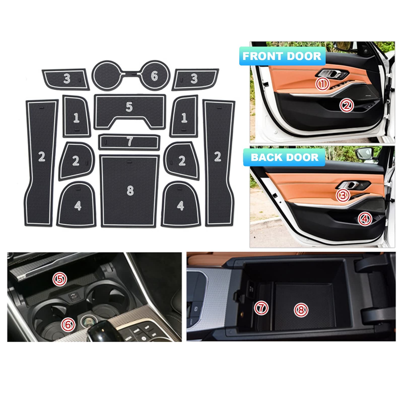 BMW 3 Series G20 Door Slot Mats 2019+ - LFOTPP Car Accessories