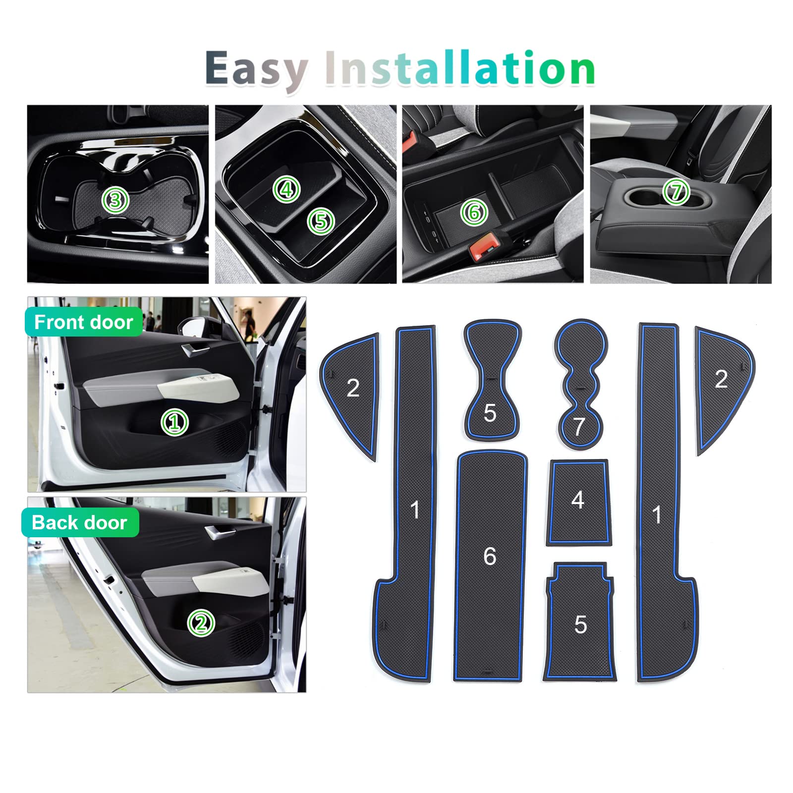 VW ID.3 Door Slot Mats 2020+ - LFOTPP Car Accessories