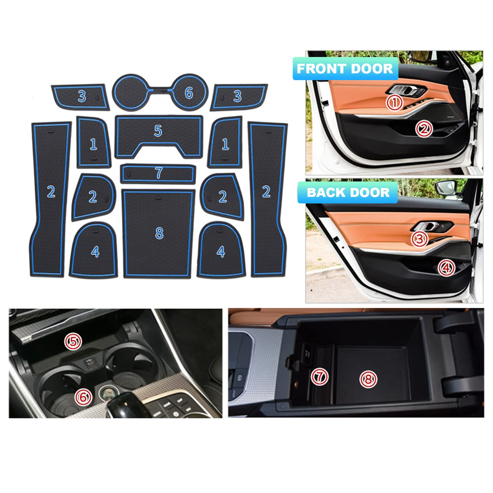 BMW 3 Series G20 Door Slot Mats 2019+ - LFOTPP Car Accessories