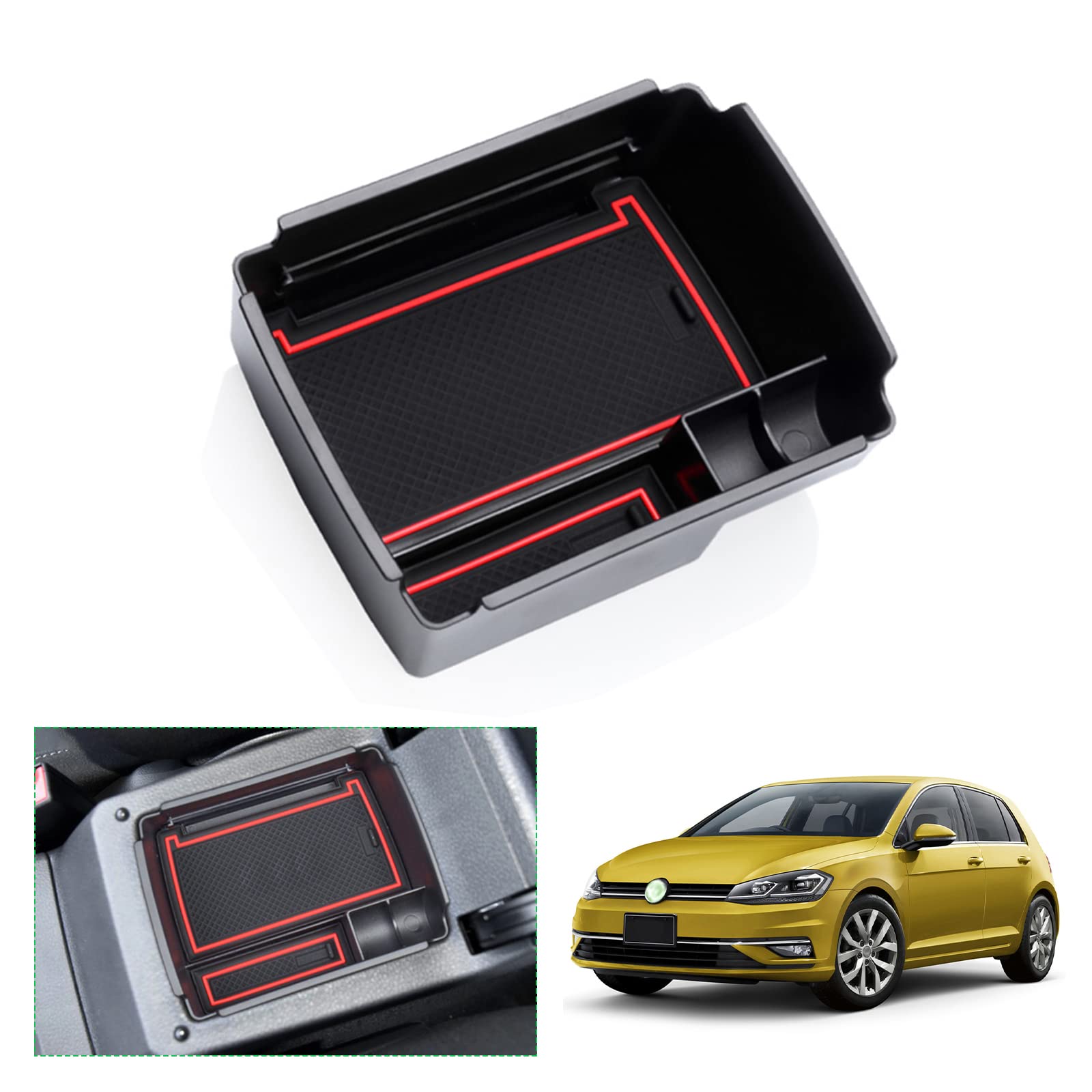 VW Golf 7 7.5 Center Armrest Storage Tray 2013-2019 - LFOTPP Car Accessories