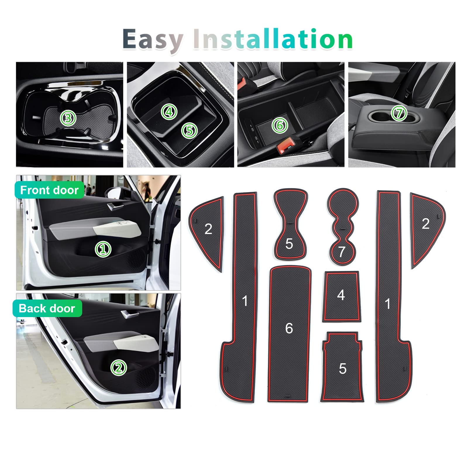 VW ID.3 Door Slot Mats 2020+ - LFOTPP Car Accessories