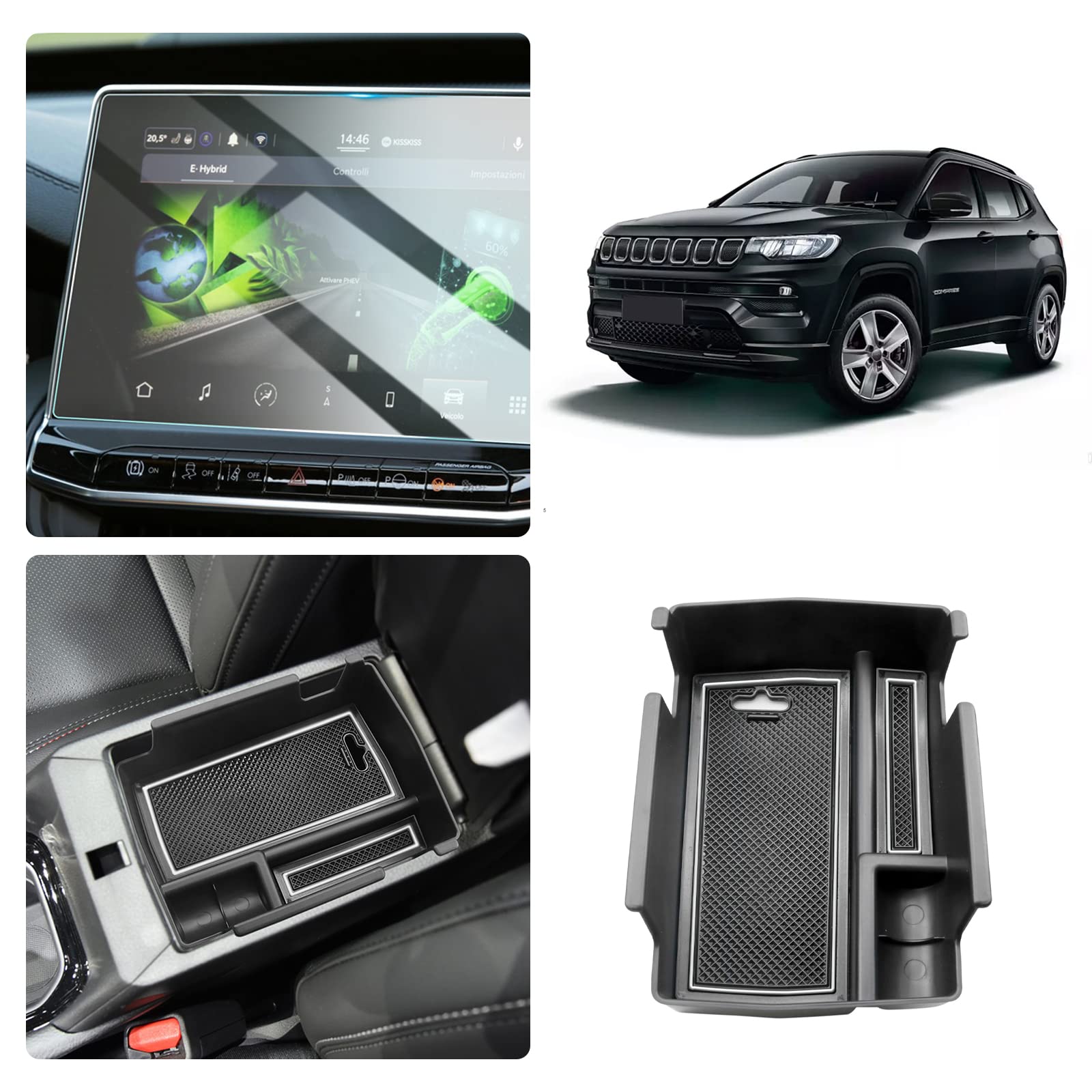 For Jeep Compass Suit of Storage Box And Screen Protector