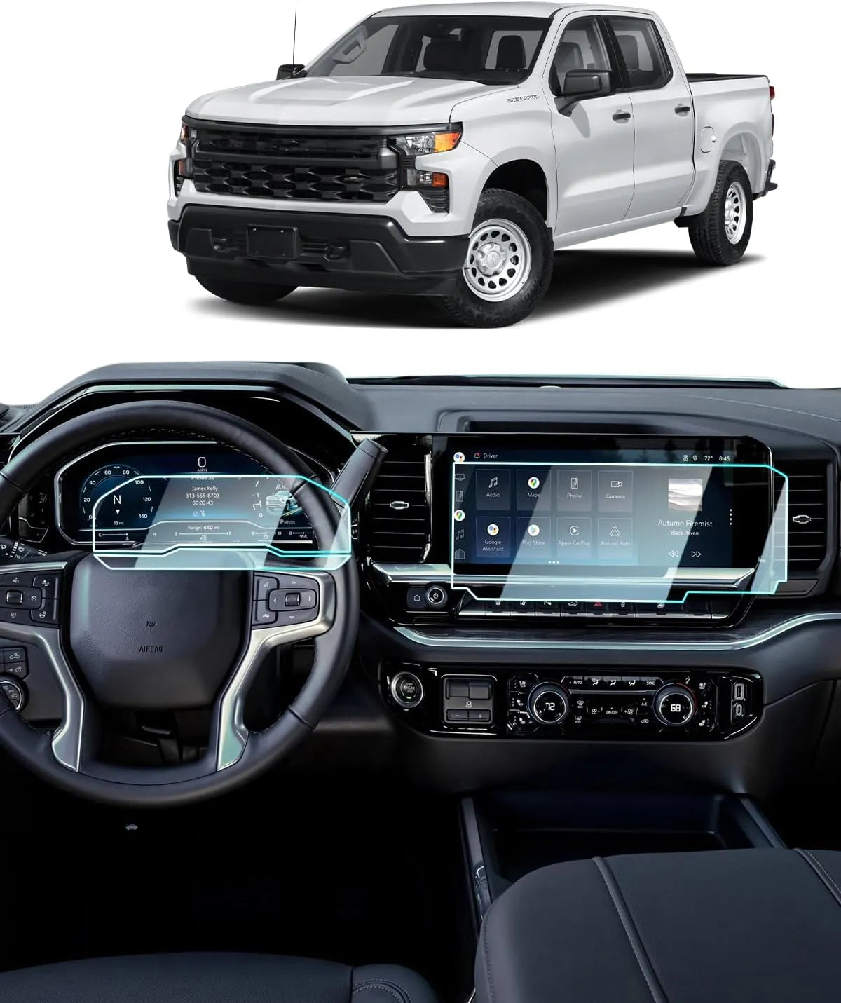For Chevy Silverado & GMC Sierra 1500 Screen Protector 2022+