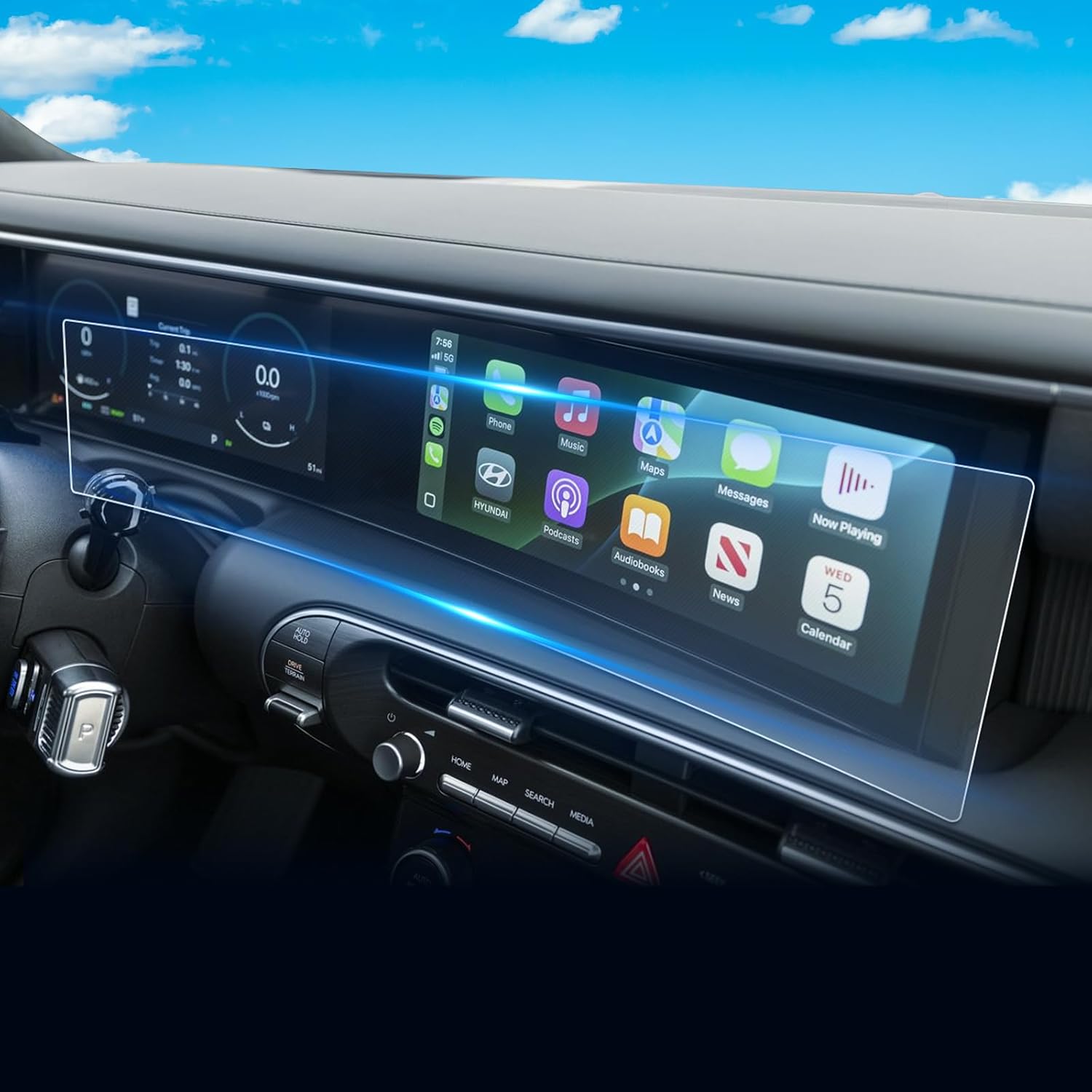 For Hyundai Palisade& Ioniq 9 12.3 inch Multimedia and Cluster Integrated screen protector 2026+