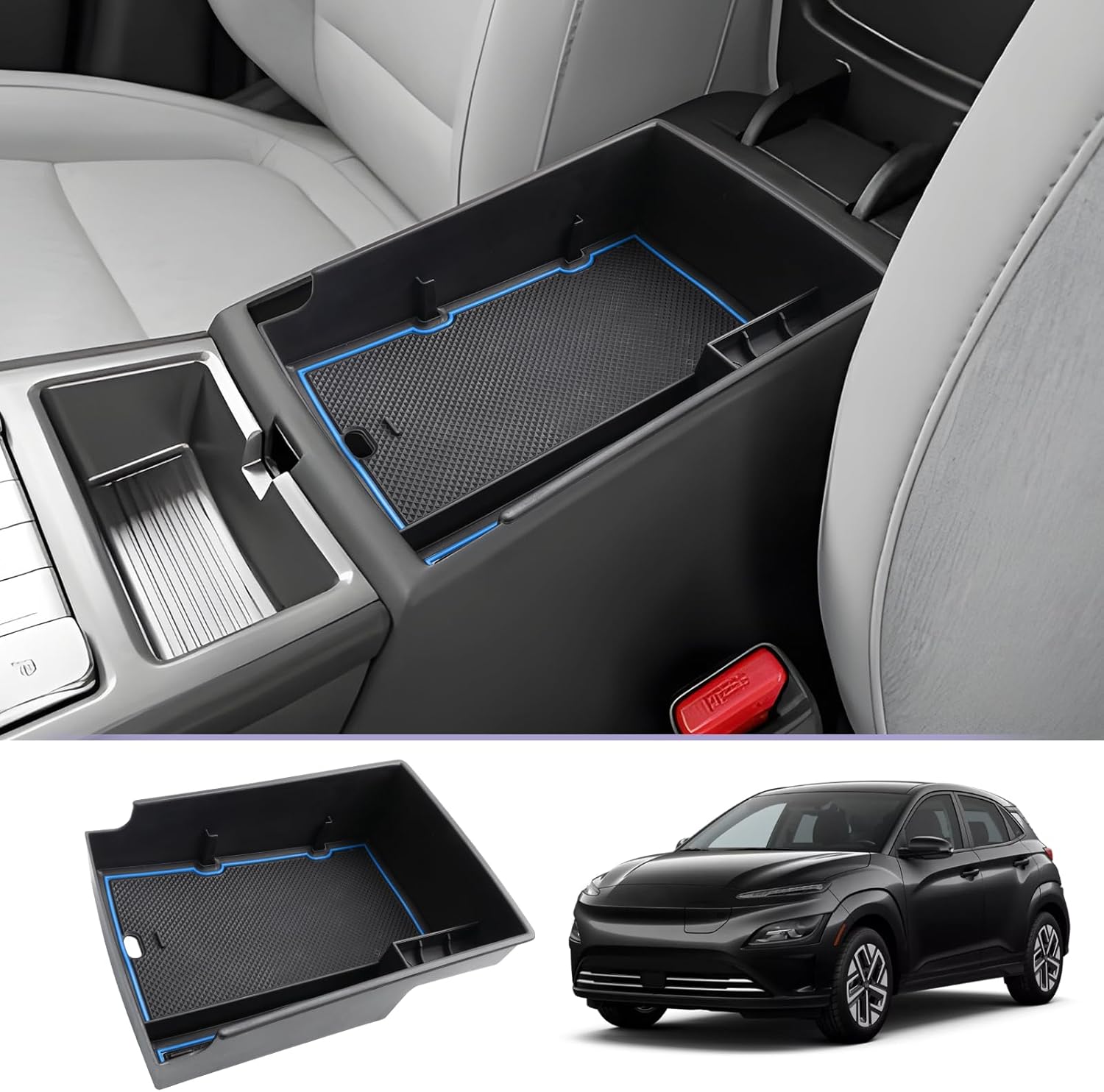 For Hyundai Kona EV SE/SEL/Limited Center Console Armrest Organizer 2019-2023
