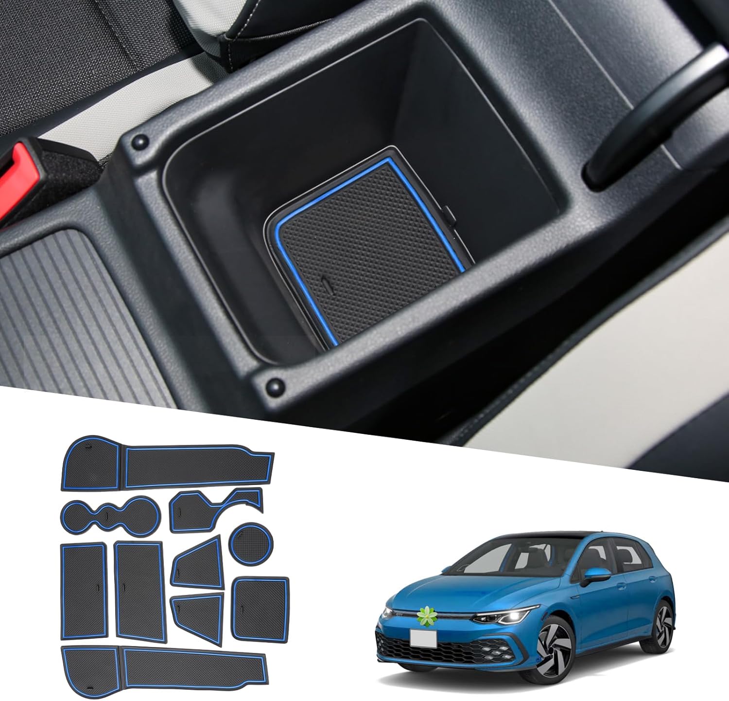 For VW Golf 8 MK8 GTI GTE GTD Door Slot Mats 2020+