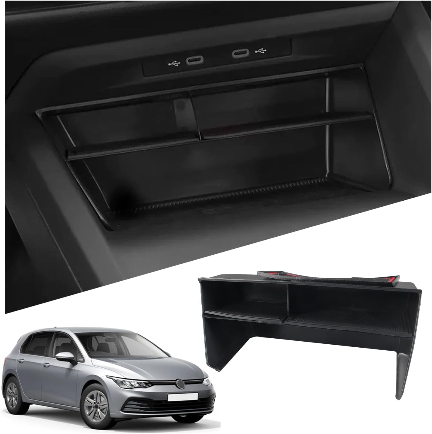 VW Golf 8 MK8 8.5 GTI GTD GTE Center Console Organizer Tray 2020+