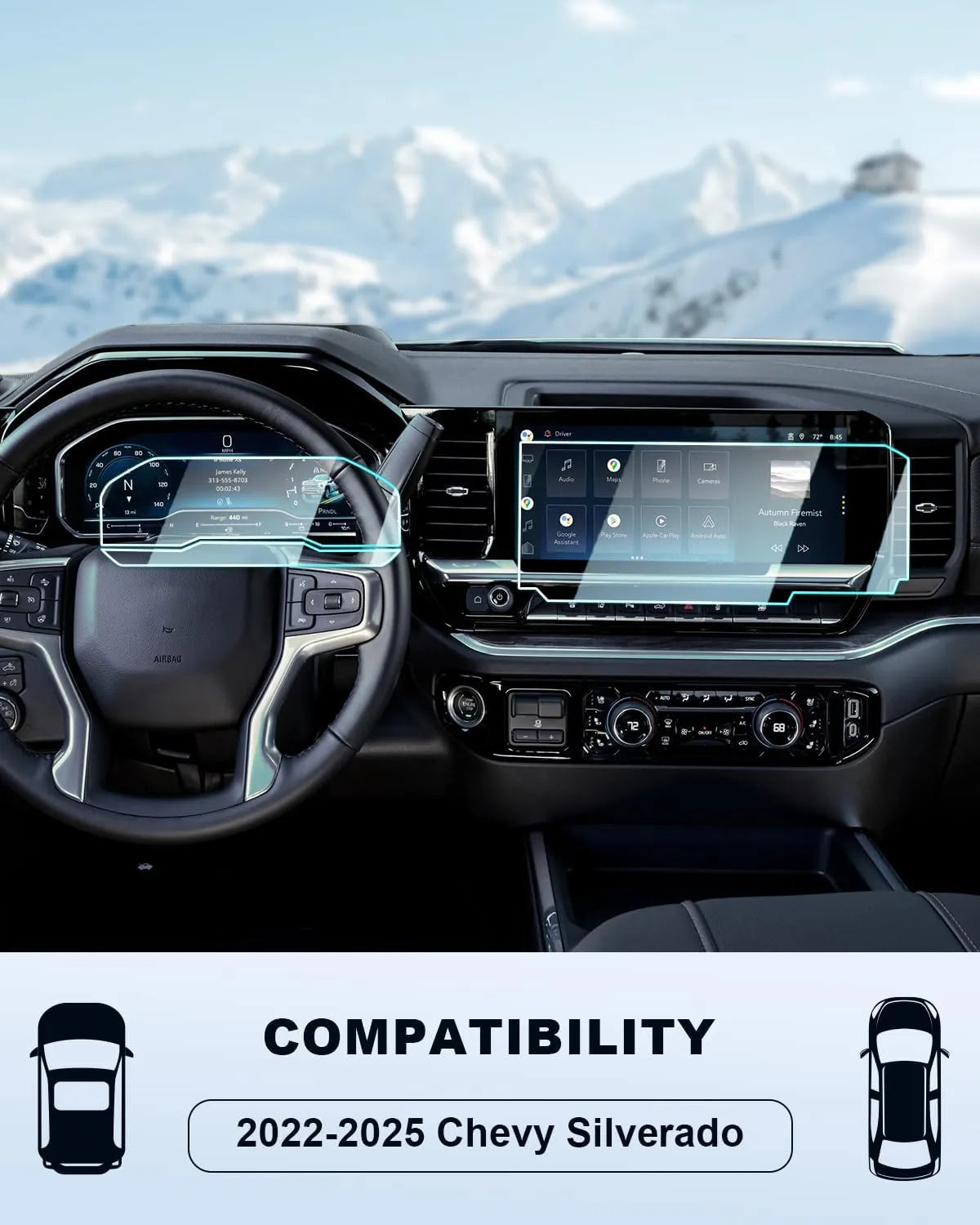 For Chevy Silverado & GMC Sierra 1500 Screen Protector 2022+