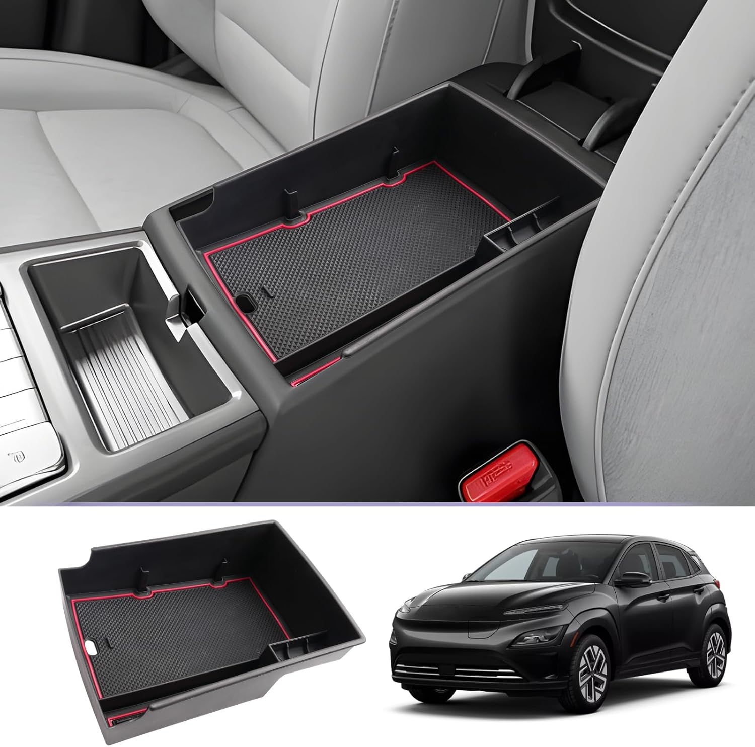 For Hyundai Kona EV SE/SEL/Limited Center Console Armrest Organizer 2019-2023