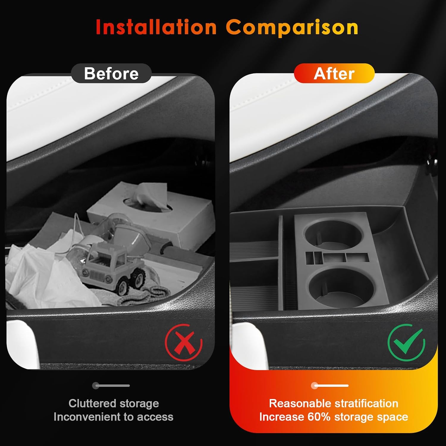 For Hyundai Palisade SE/SEL/XRT/Limited/Calligraphy Lower Console Organizer 2023 2024 2025