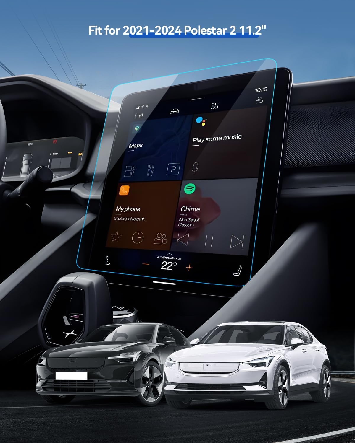 For Polestar 2(Single Motor/Dual Motor/BST edition 270) 11.2" Nagivation Multi-media Touch Screen Protector 2020+