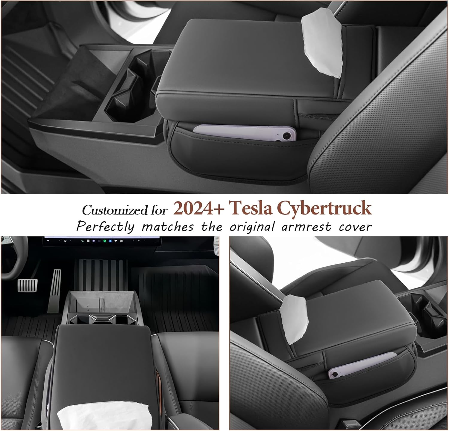For Tesla Cybertruck Center Console Armrest Cover 2024 2025+