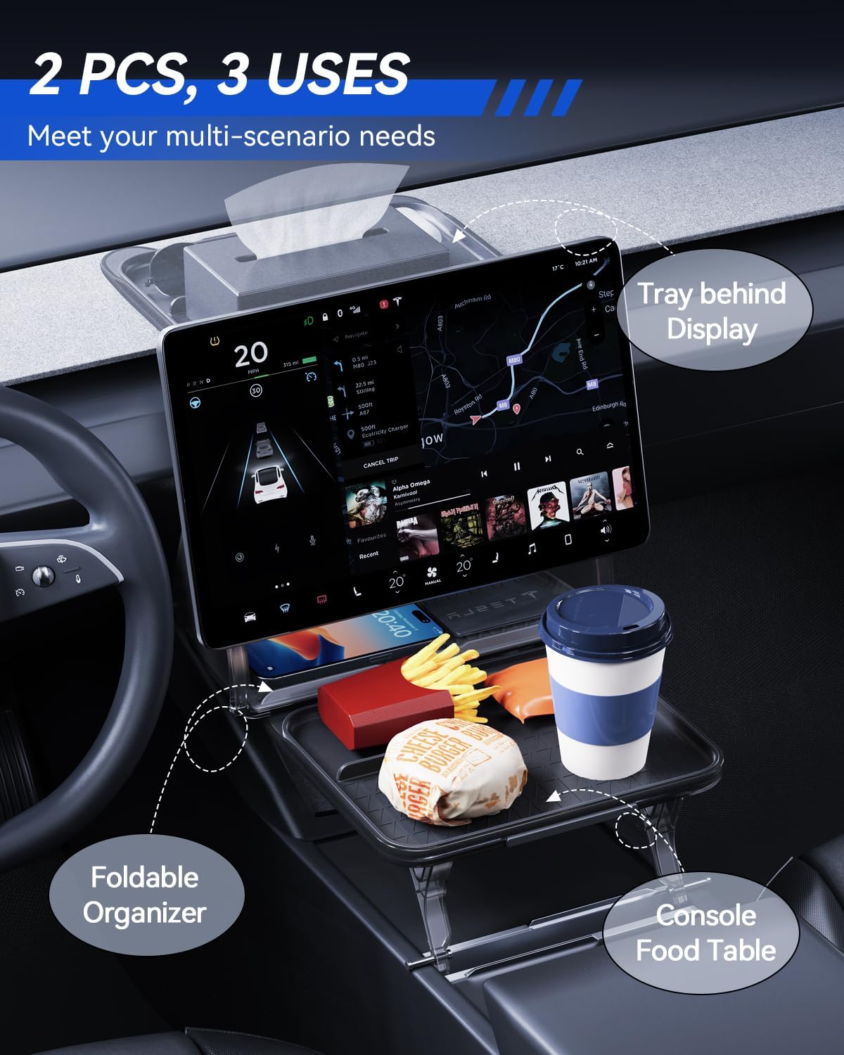 For Tesla Cybertruck Center Under Screen Storage Box 2024 2025+