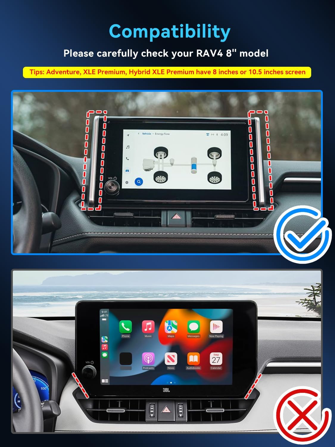 Protector de pantalla para salpicadero Toyota RAV4 12,3" 2023+