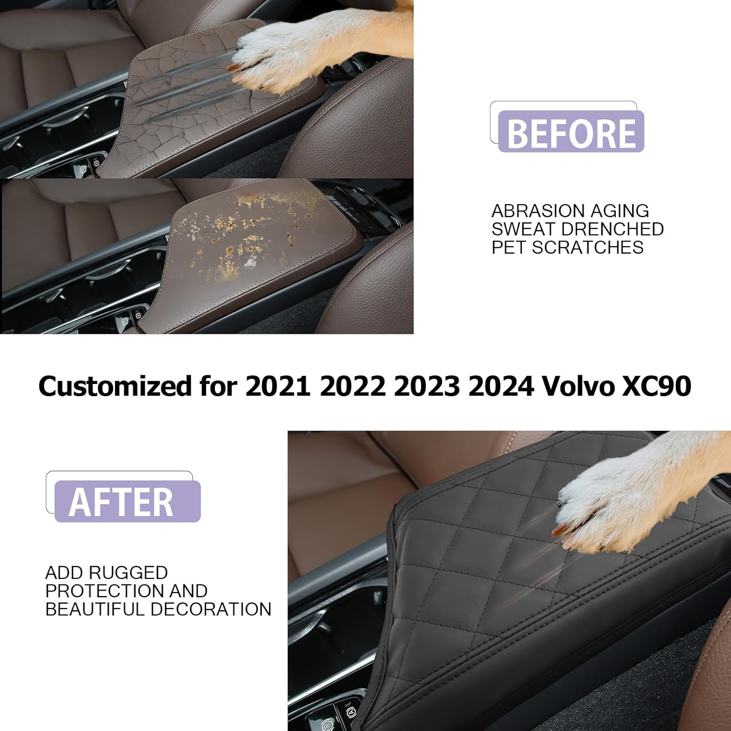 For Volvo XC90 Center Console Armrest Cover 2016-2024 2025
