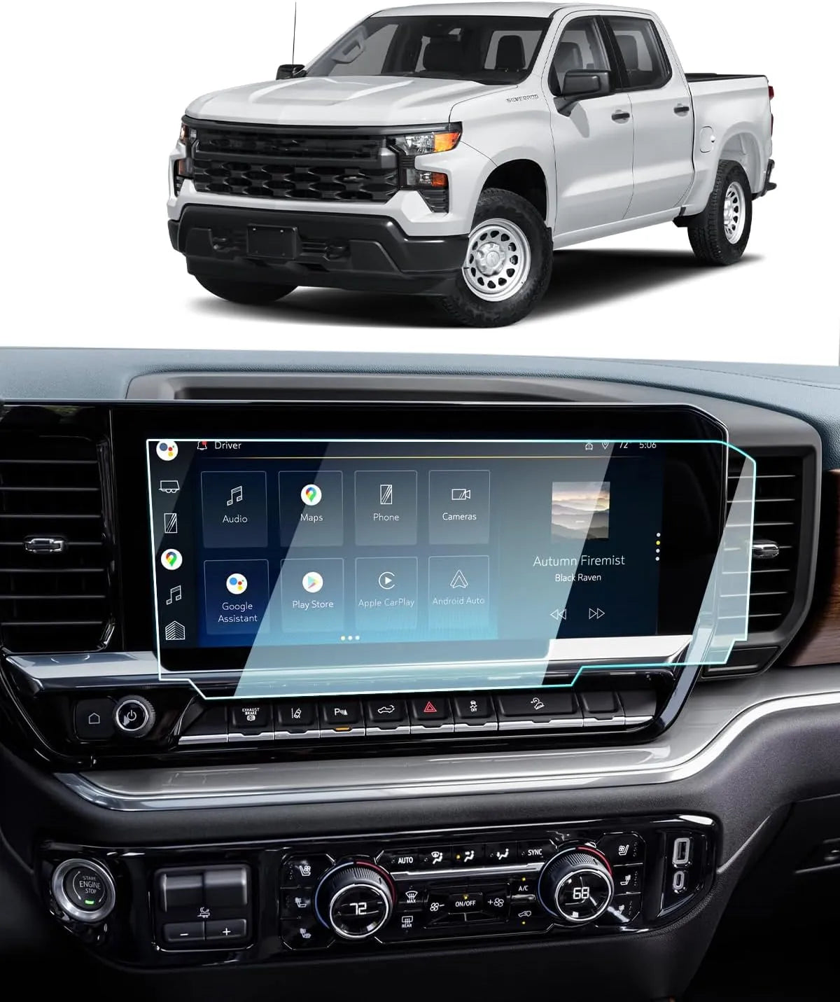 For Chevy Silverado & GMC Sierra 1500 Screen Protector 2022+