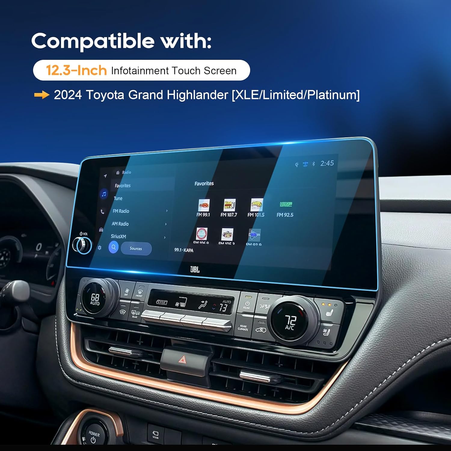 For Toyota Grand Highlander Hybrid Screen Protector 2024 2025