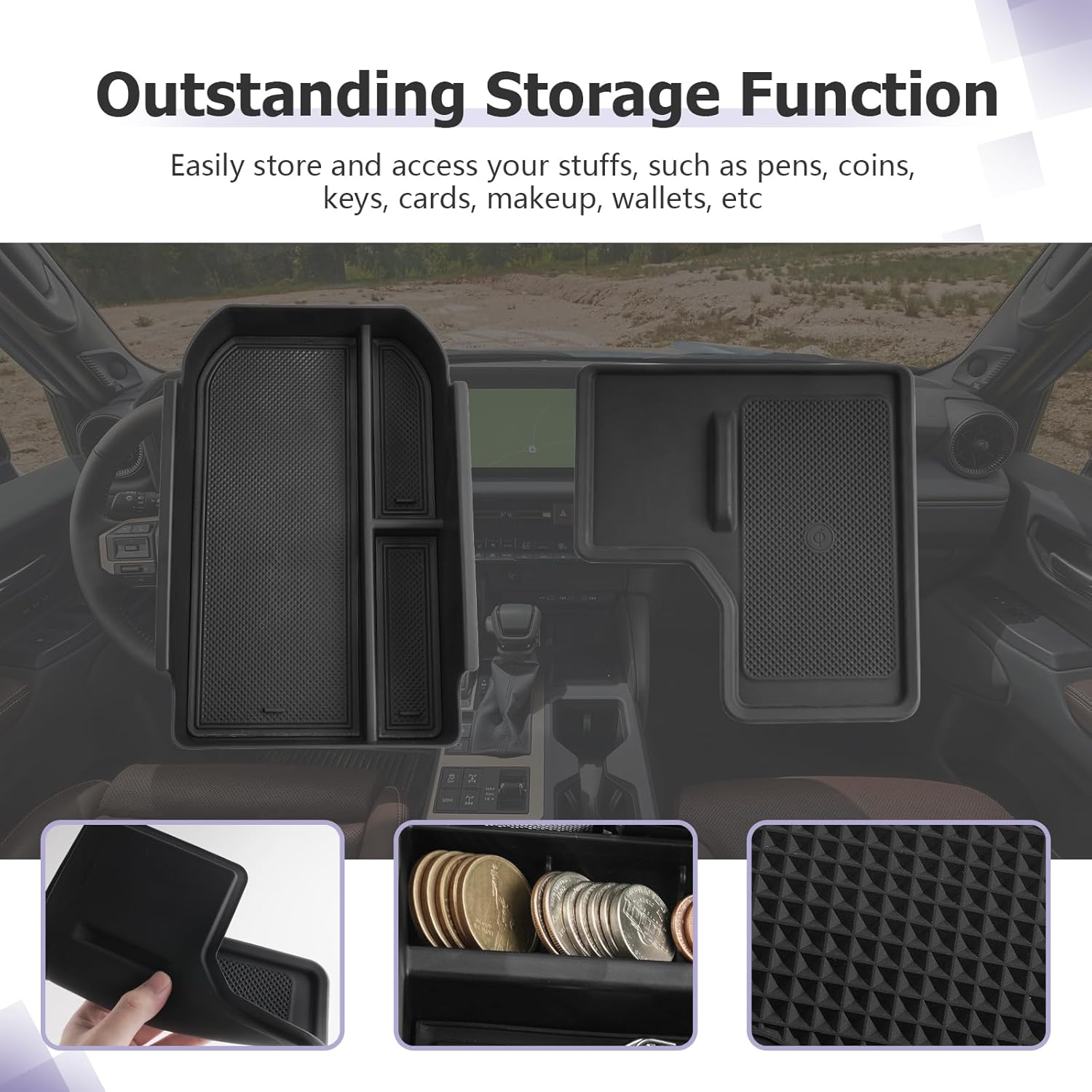 For Toyota Land Cruiser LC250 Prado J250 Center Armrest Organizer 2024 2025 2026