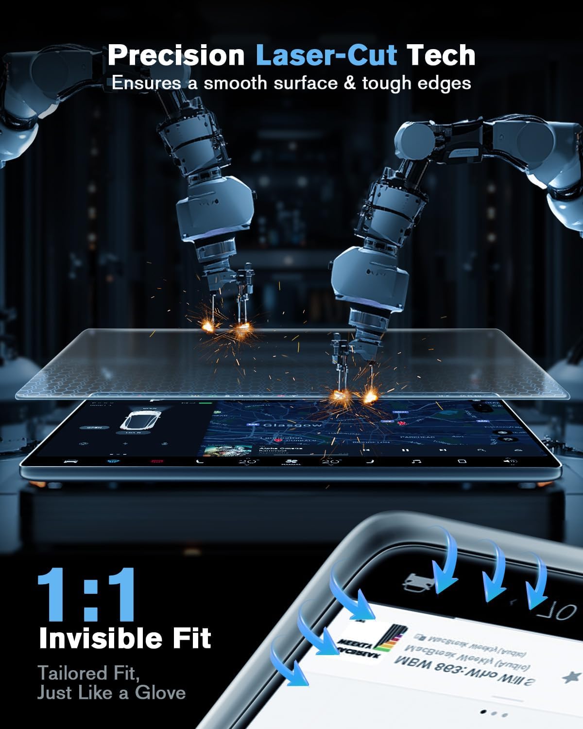 For Hyundai Palisade& Ioniq 9 12.3 inch Multimedia and Cluster Integrated screen protector 2026+