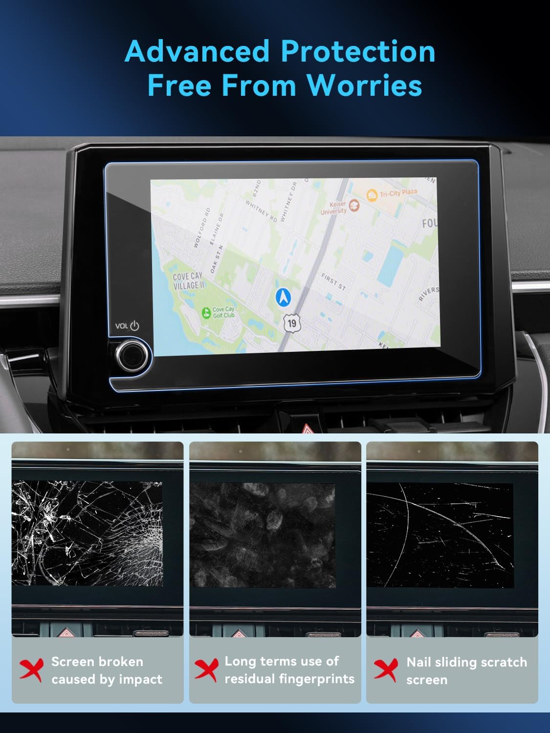 Protector de pantalla para salpicadero Toyota RAV4 12,3" 2023+