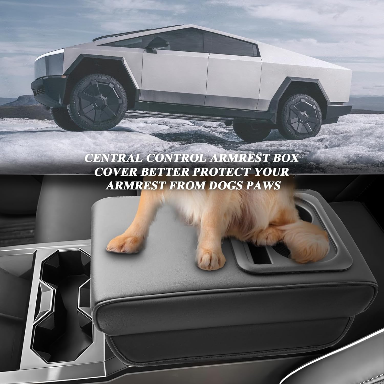 For Tesla Cybertruck Center Console Armrest Cover 2024 2025+