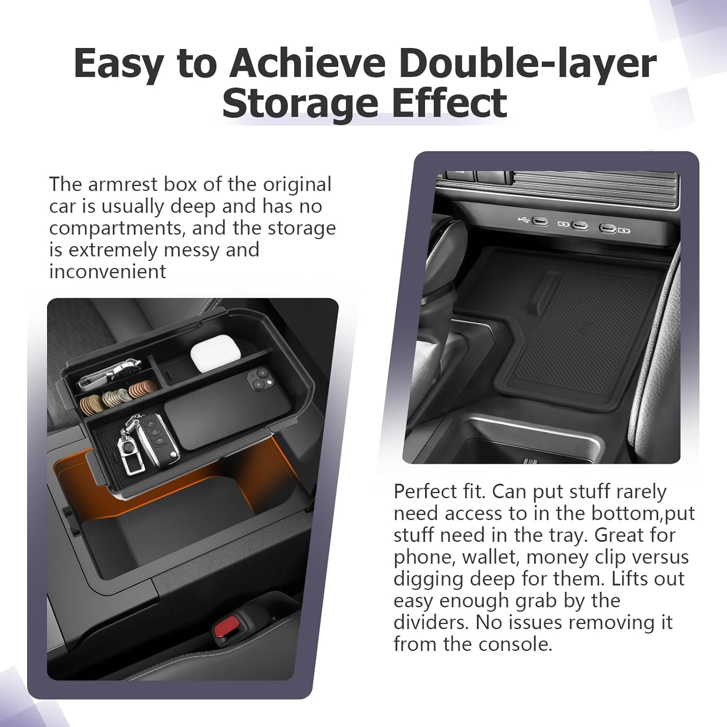 For Toyota Land Cruiser LC250 Prado J250 Center Armrest Organizer 2024 2025 2026