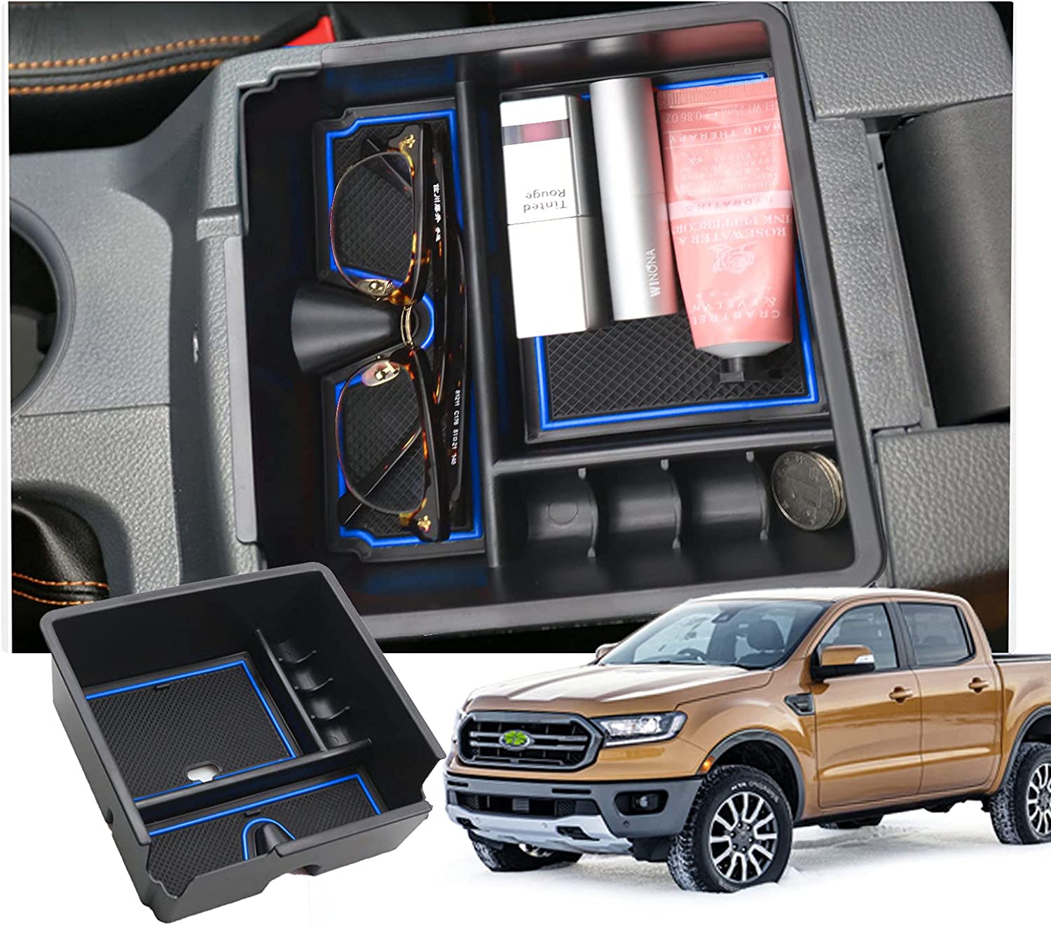 Ford Ranger XL XLT Lariat Center Armrest Storage Tray 2019+ - LFOTPP Car Accessories