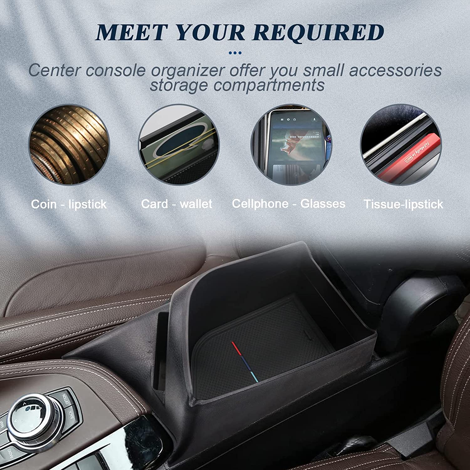 BMW X1 F48 X2 F39 Center Armrest Storage Tray 2016+ - LFOTPP Car Accessories