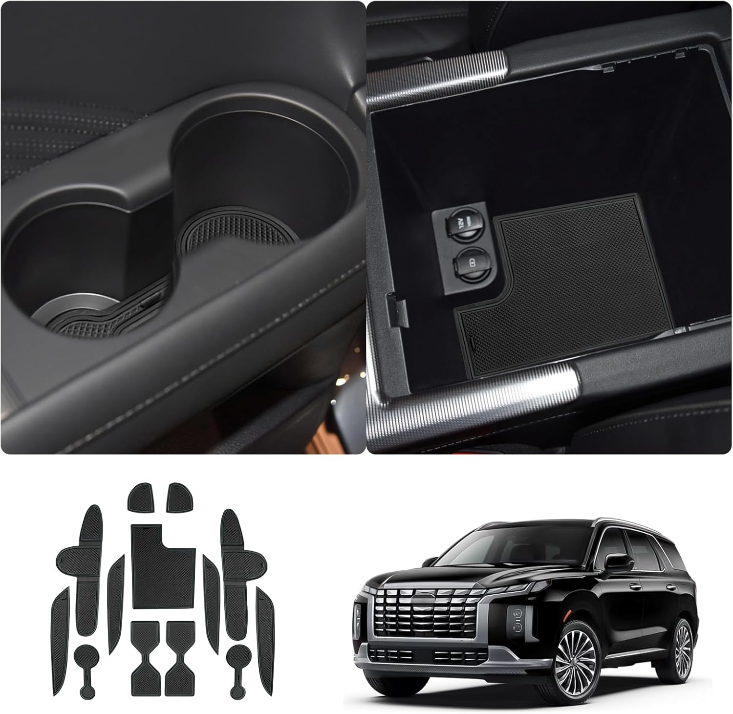 For Hyundai Palisade SE/SEL/XRT/Limited/Calligraphy Center Console Liners Mats 2023 2024 2025