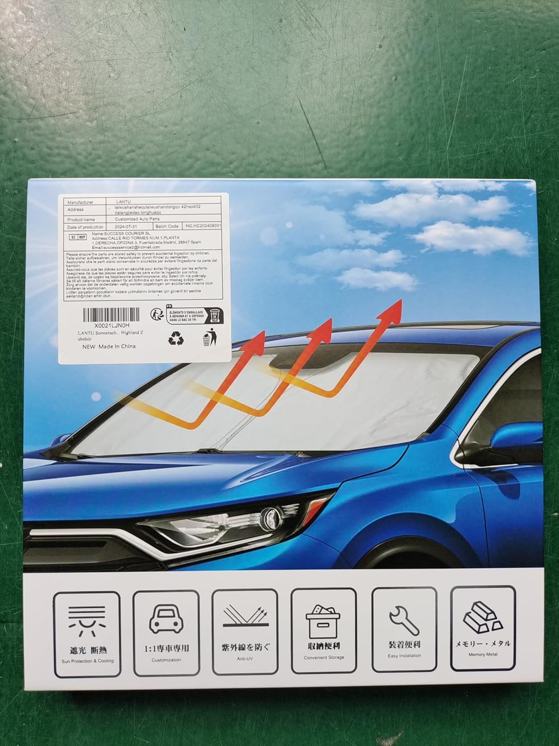 For Tesla Model 3/Y Foldable UV Sun Visor Protection Cover with Storage Bag 2018-2025