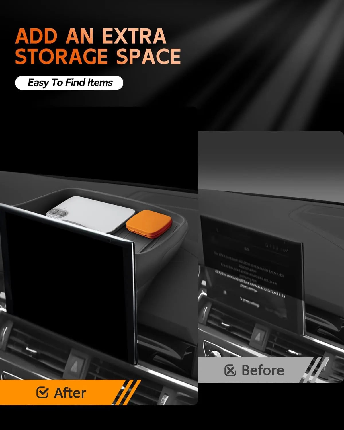 For Audi A4L/A4/S4/A5/S5/Q5/Q5L Behind Screen Dash Storage 2020-2025