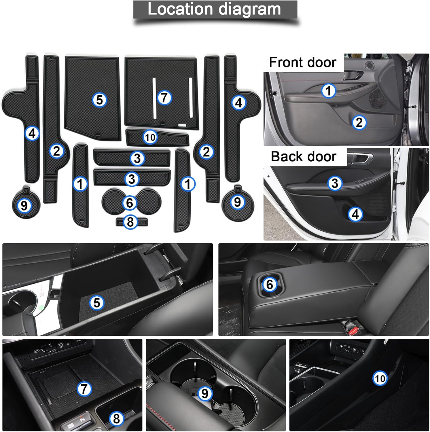 Hyundai Sonata Door Slot Mats 2024 2025