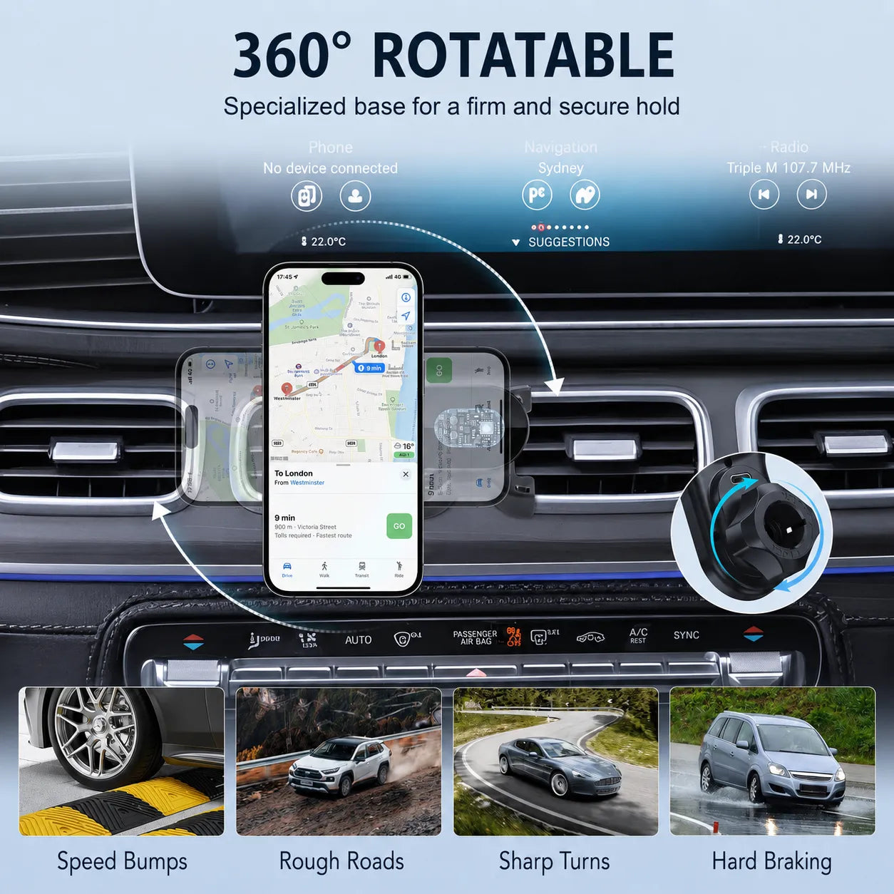 Mercedes-Benz GLE W167/GLS X167 Magnetic Smartphone Holder