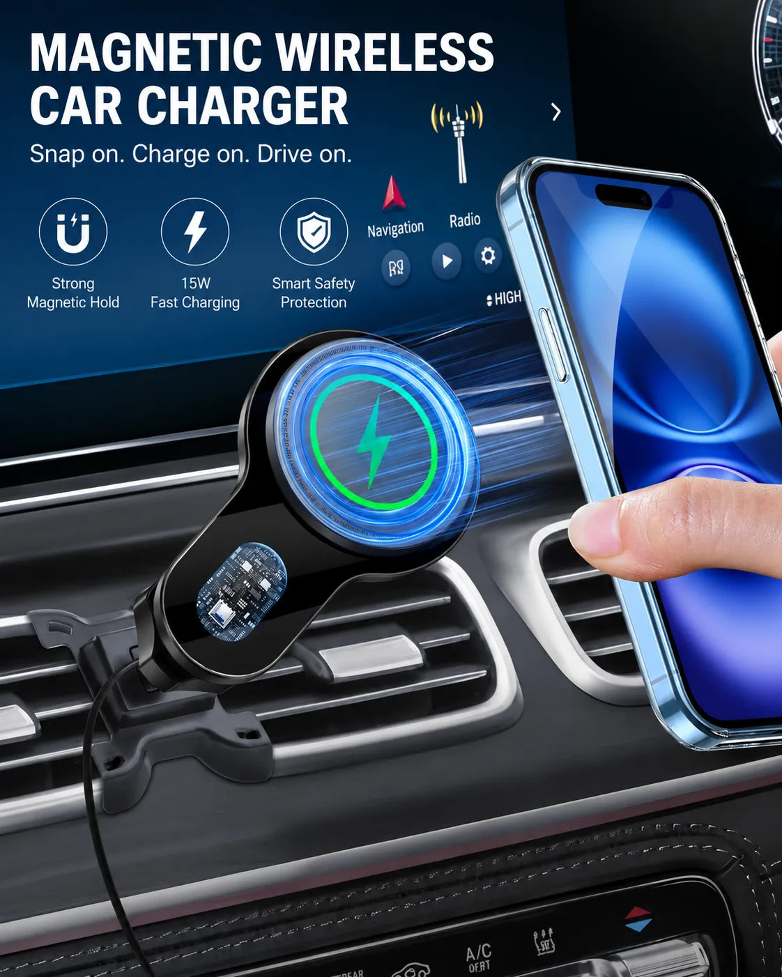 Mercedes-Benz GLE W167/GLS X167 Magnetic Smartphone Holder
