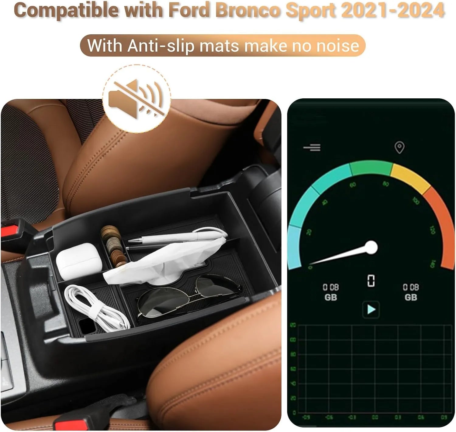 For Ford Bronco Sport Center Console Storage Tissue Box 2021-2026