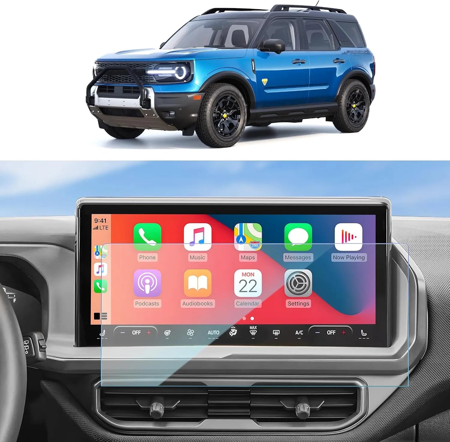 For Ford Bronco Sport (Big Bend/Free Wheeling/Heritage/Outer Banks/Badlands) 13.2” Sync4 Infotainment Touchscreen Protector 2025 2026+