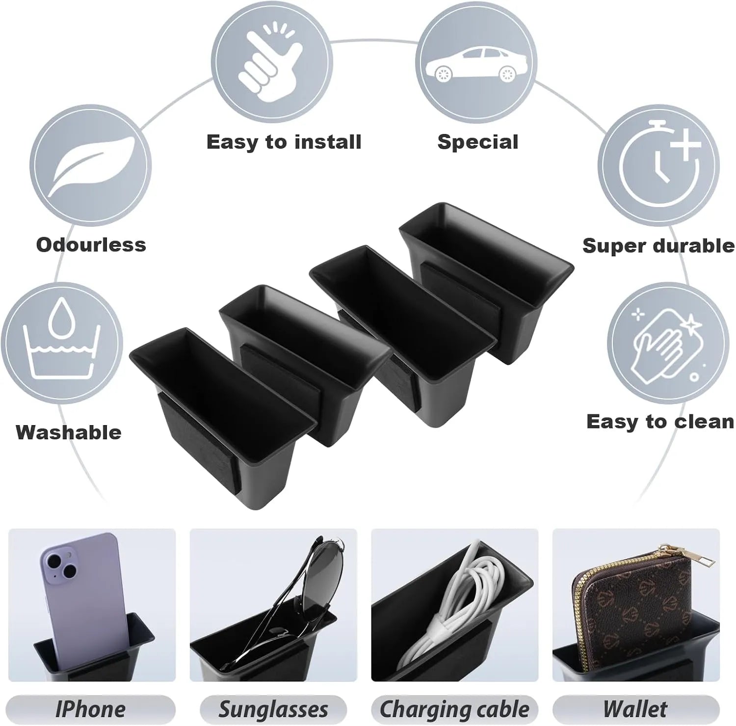 For Ford Escape Car Side Door Grab Handle Pocket 2020-2026