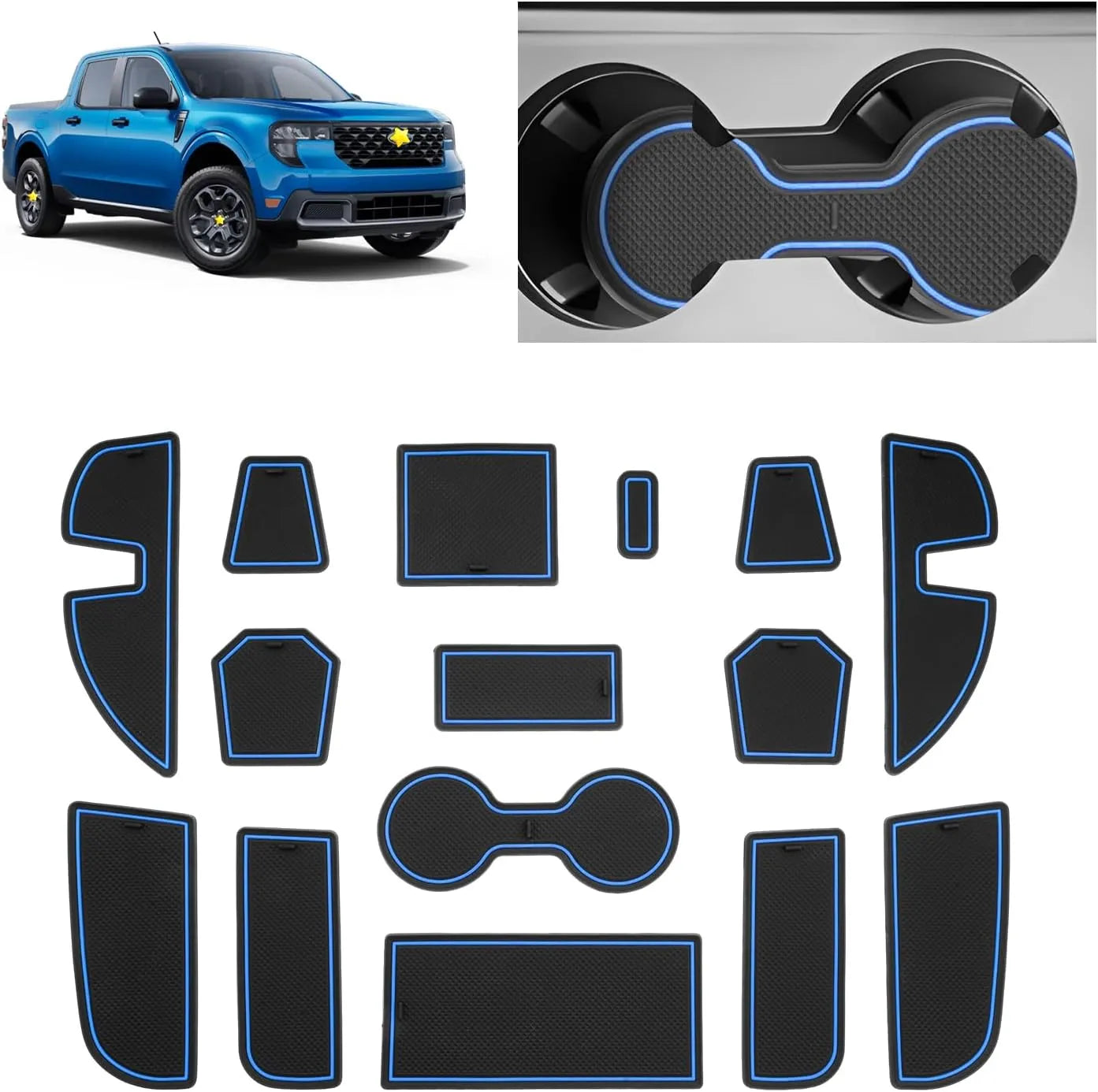 For Ford Maverick Door Slot Mats（15Pcs) 2022 2023 2024 2025 2026