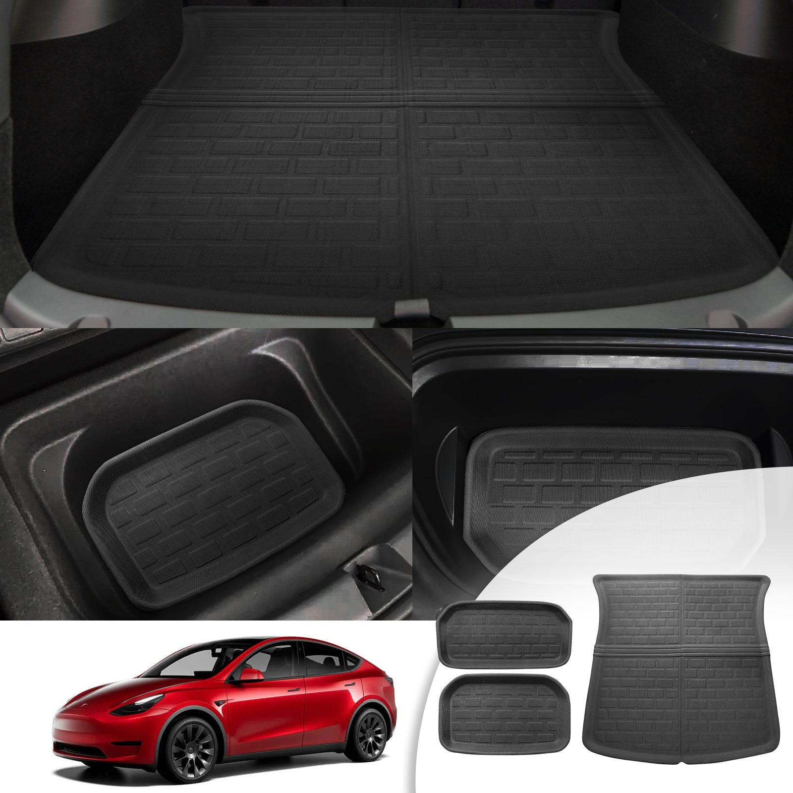 Tesla Model Y Trunk Mats Rear Seat Mats 2021+