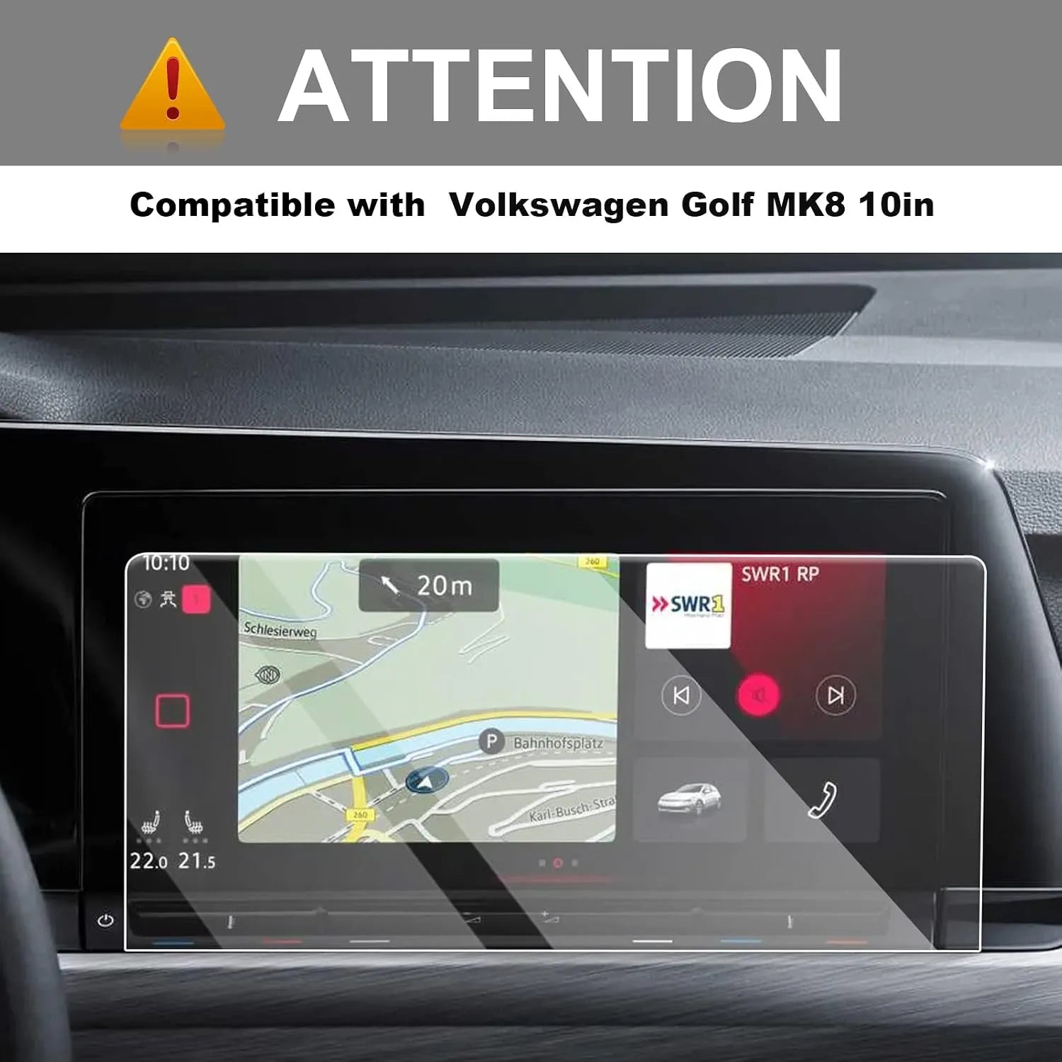 For VW Golf GTI Mk8 Navigation Screen Protector 2020+