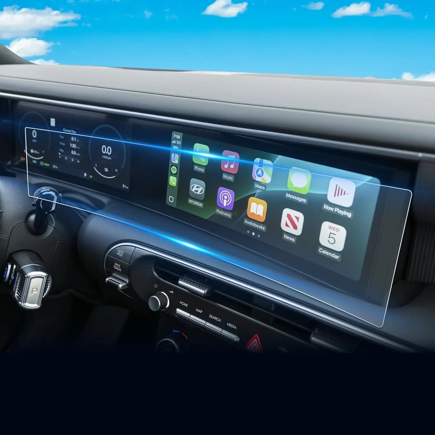 For Hyundai Palisade& Ioniq 9 12.3 inch Multimedia and Cluster Integrated Screen Protector 2026+