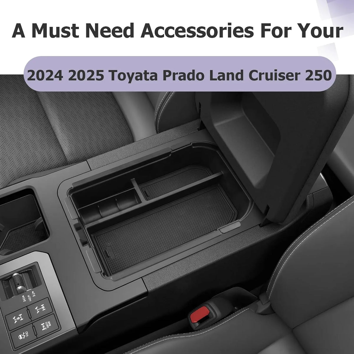 For Toyota Land Cruiser LC250 Prado J250 Center Armrest Organizer 2024 2025 2026