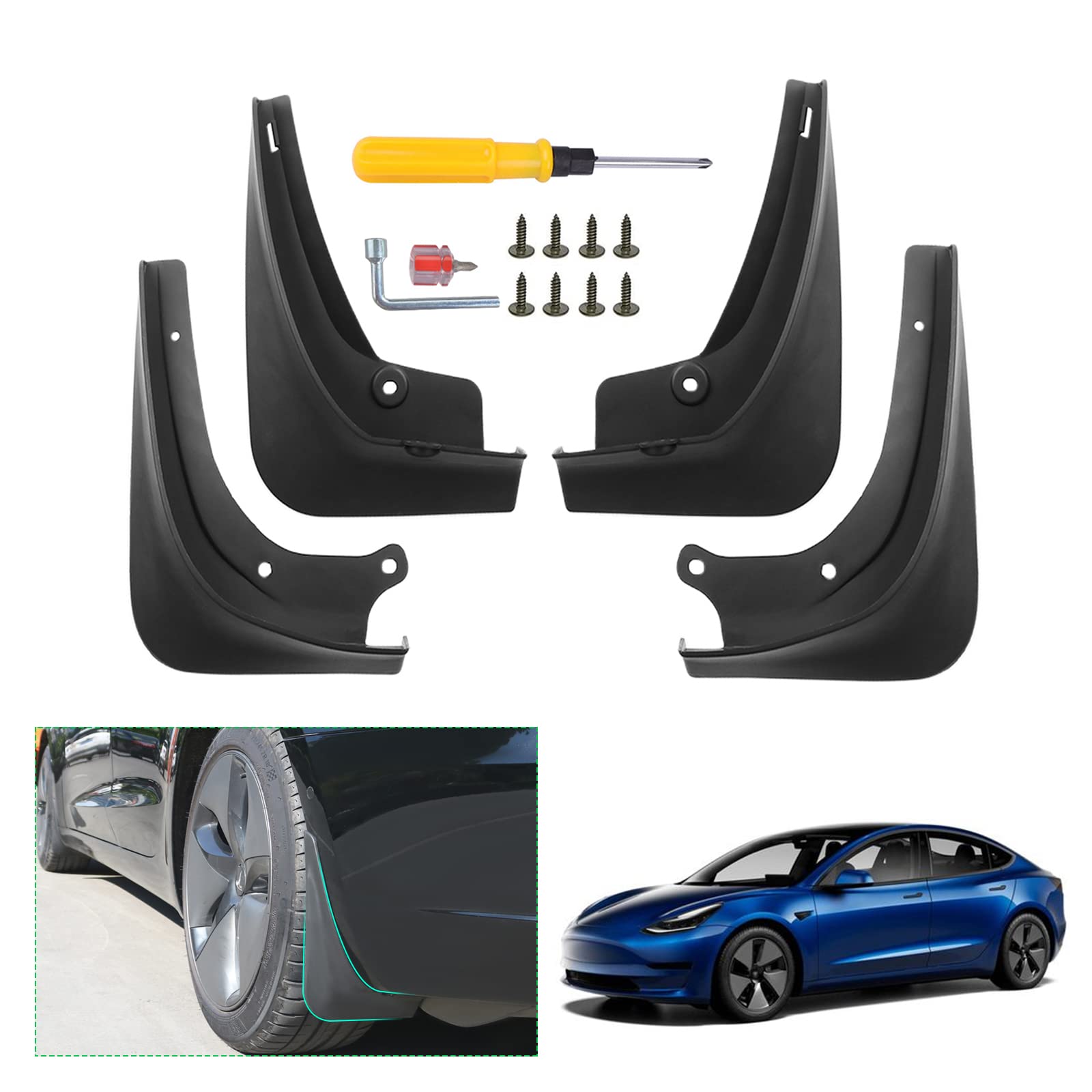 Tesla Model 3 Model Y Splash Guards Mudflap Fender Mudguards