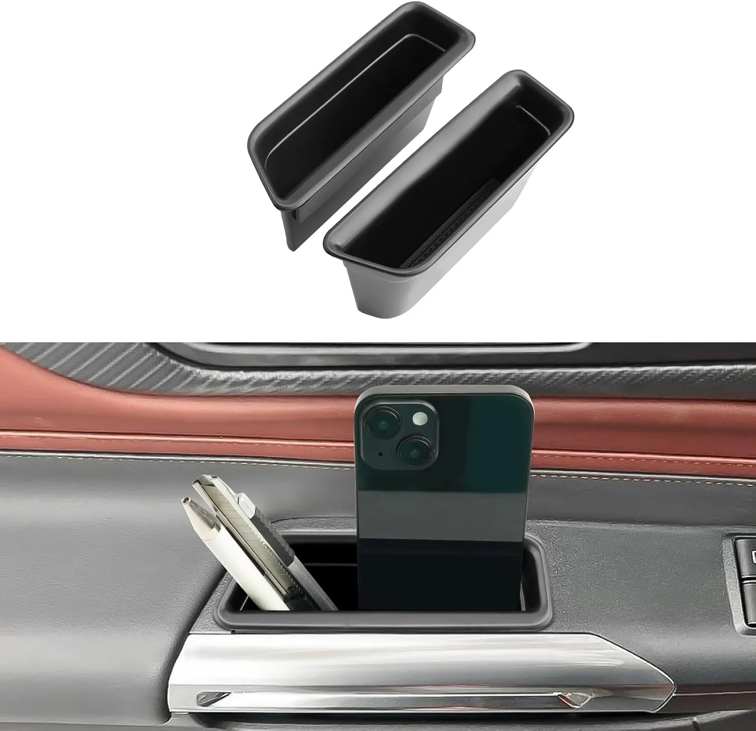 For Ford Mustang Armrest Organizer Door Pocket Tray 2024+