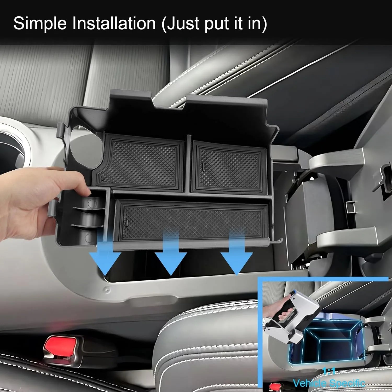 For Ford Mustang Armrest Organizer Door Pocket Tray 2024+