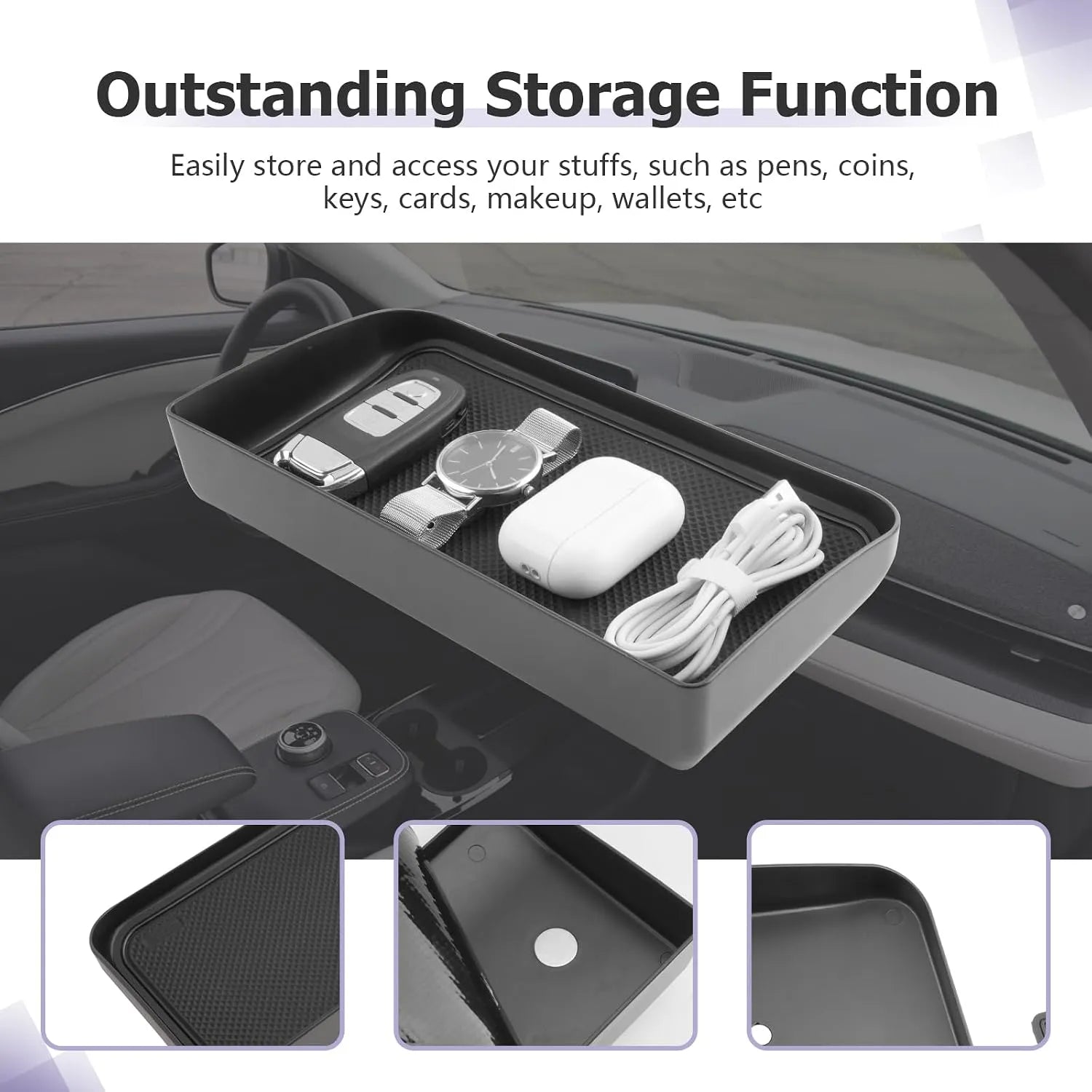 For Ford Mustang Mach E Dashboard Back Storage Tray 2021-2026