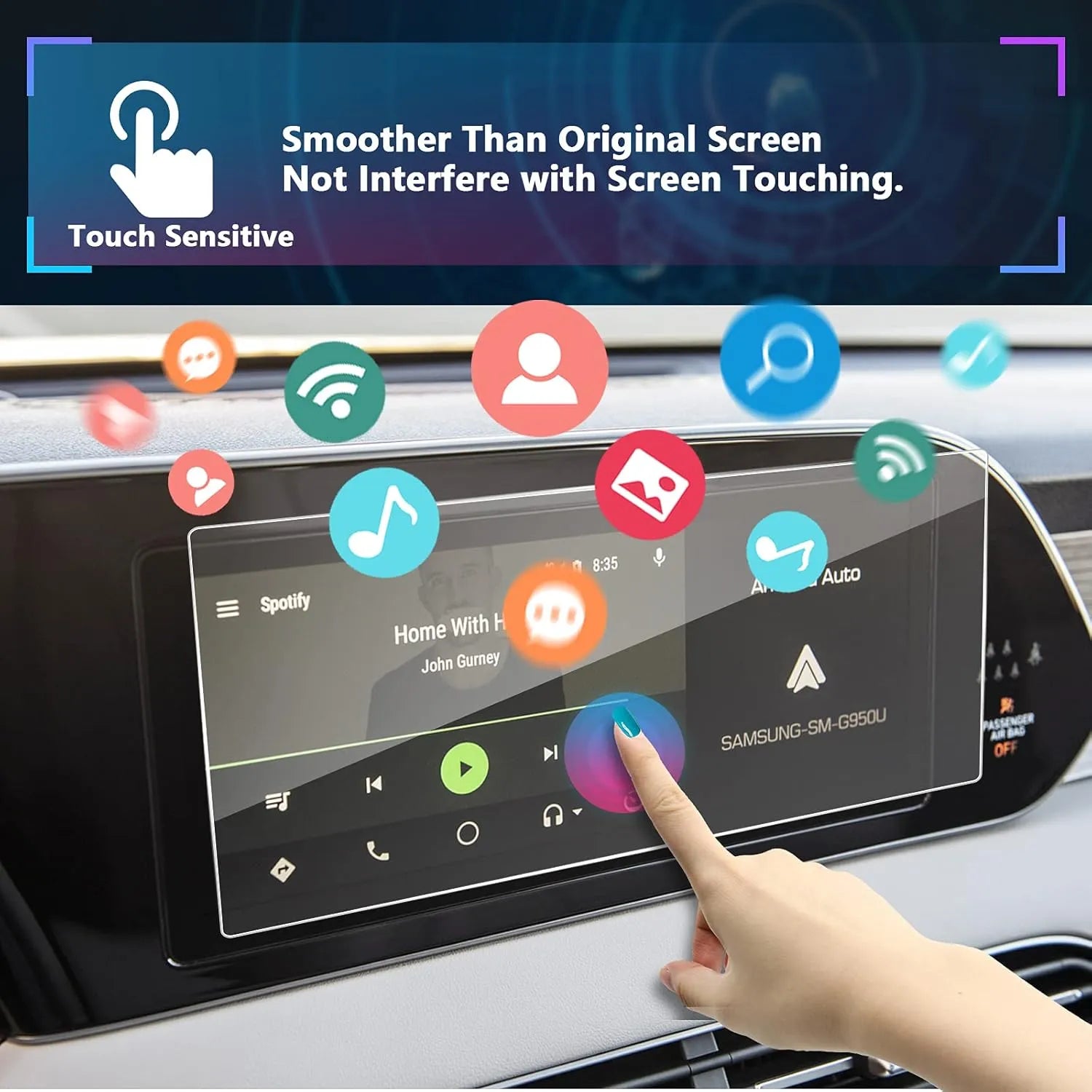 For Hyundai Palisade Navigation Tempered Glass Screen Protector 2020-2025