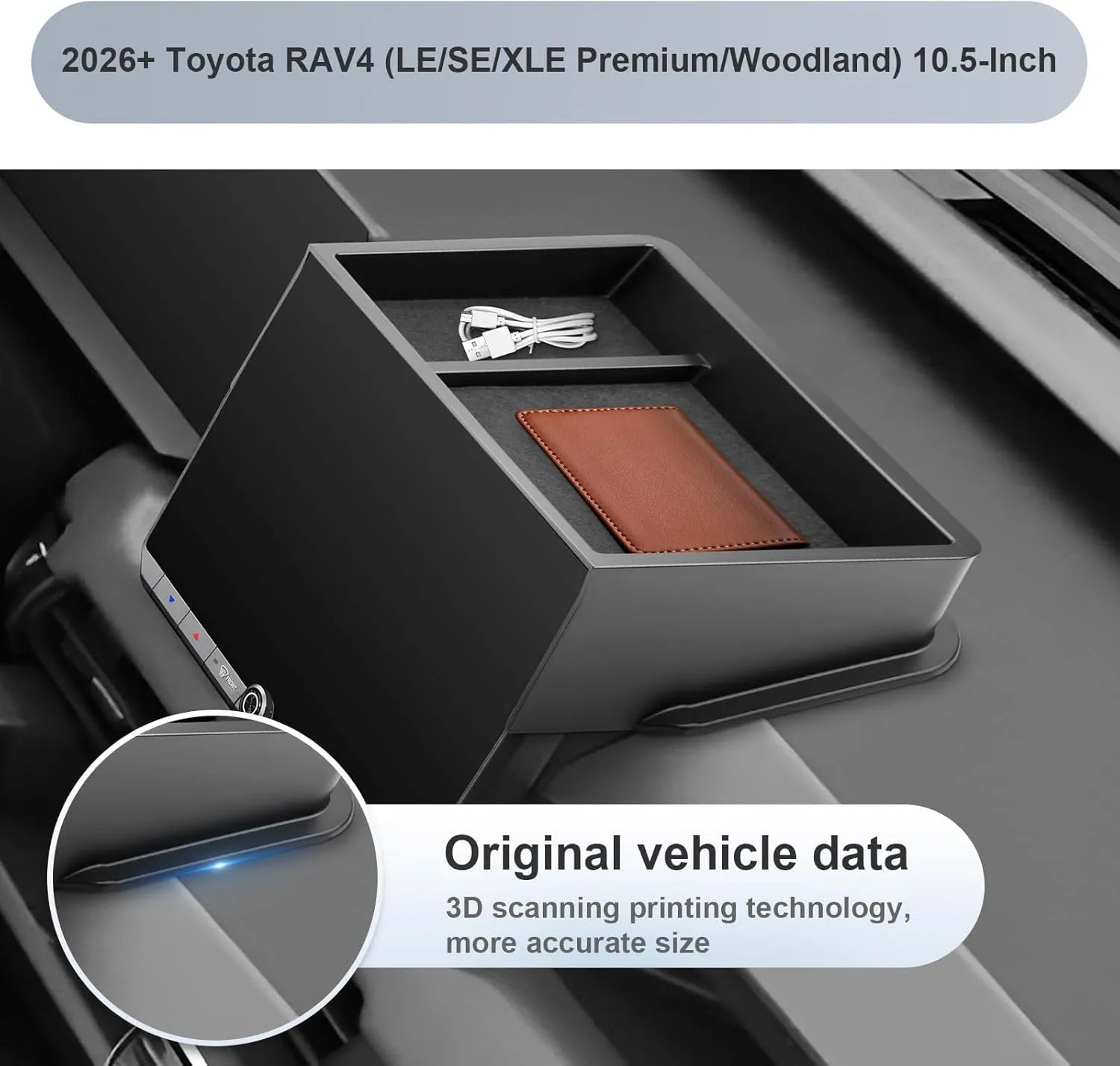 For Toyota RAV4 Behind Infotainment Screen Organizer Tray 2026 2027