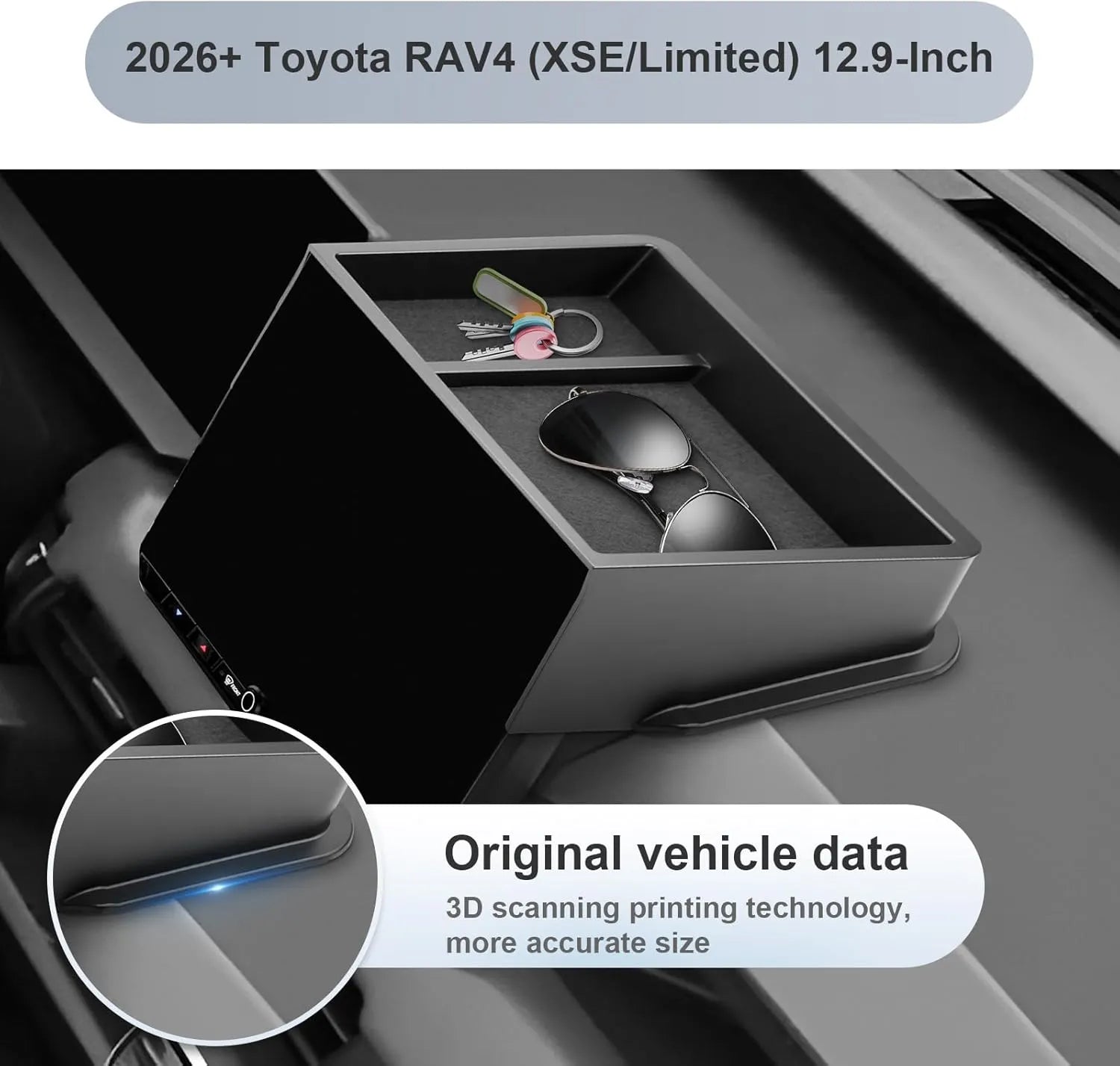 For Toyota RAV4 Behind Infotainment Screen Organizer Tray 2026 2027