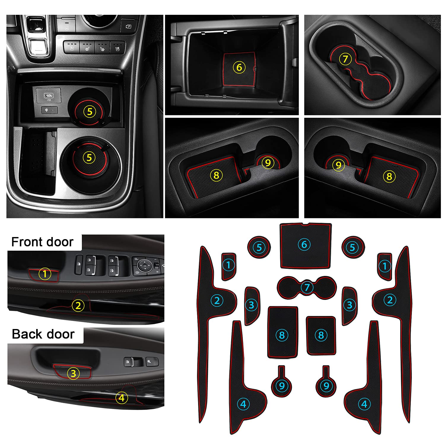 Hyundai Santa Fe Door Slot Mat 2021+ - LFOTPP Car Accessories